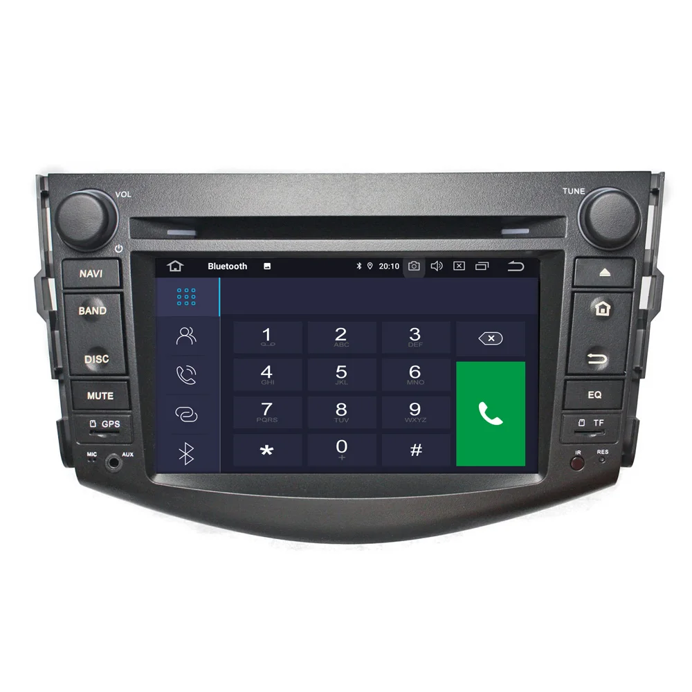 Perfect 8" Quad Core Android 9.0 Double Din Car DVD For Toyota RAV4 2007-2011 GPS Tape Recorder Radio RDS BT WIFI 4G 2+16G RAM 4K Video 4