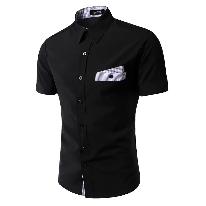 Brand New font b Men s b font Casual font b Shirt b font Social Solid