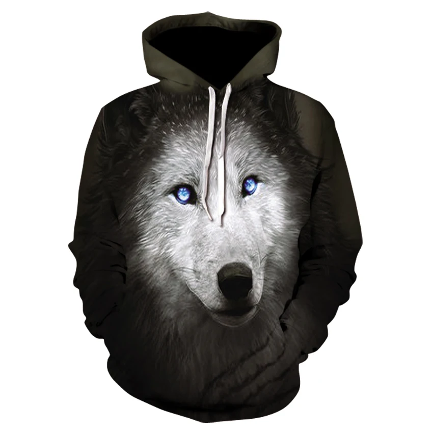 Fashion Men Wolf Animal 3D Printed Hooded Hoodies Men / Women's Shinning Wolf Design Sweatshirts 3D Harajuku Hoody