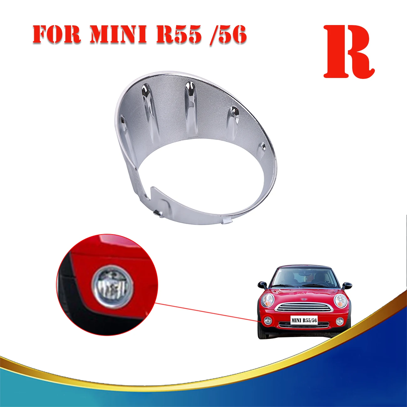 Right Side Chrome Fog Lamp Foglight Cover Surrounding Trim For BMW MINI