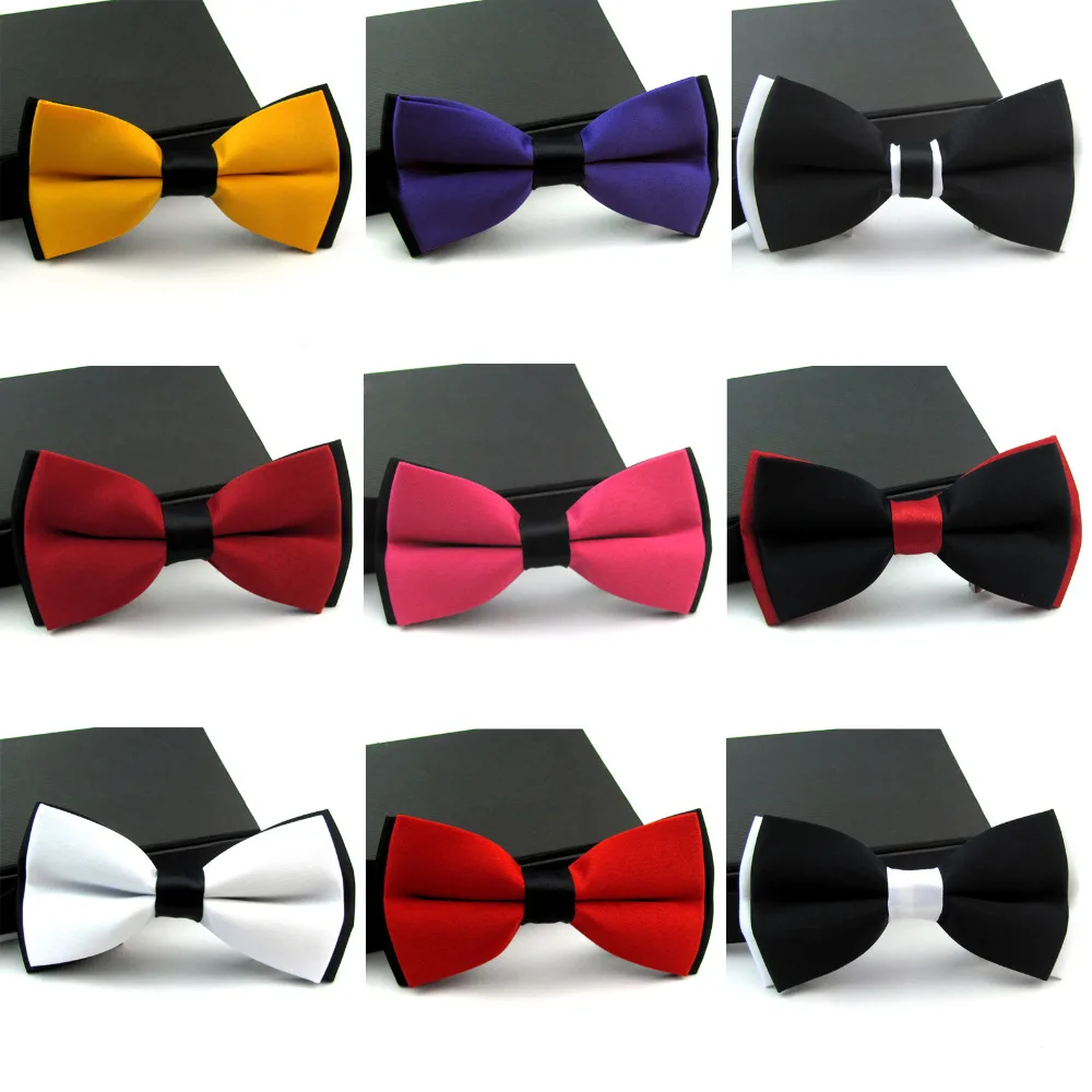 Новинка, атласный мужской галстук для свадьбы, вечеринки, необычный простой галстук, галстук-бабочка, галстуки для мальчиков, бизнес бабочка, Официальный однотонный цвет, PSJ0145