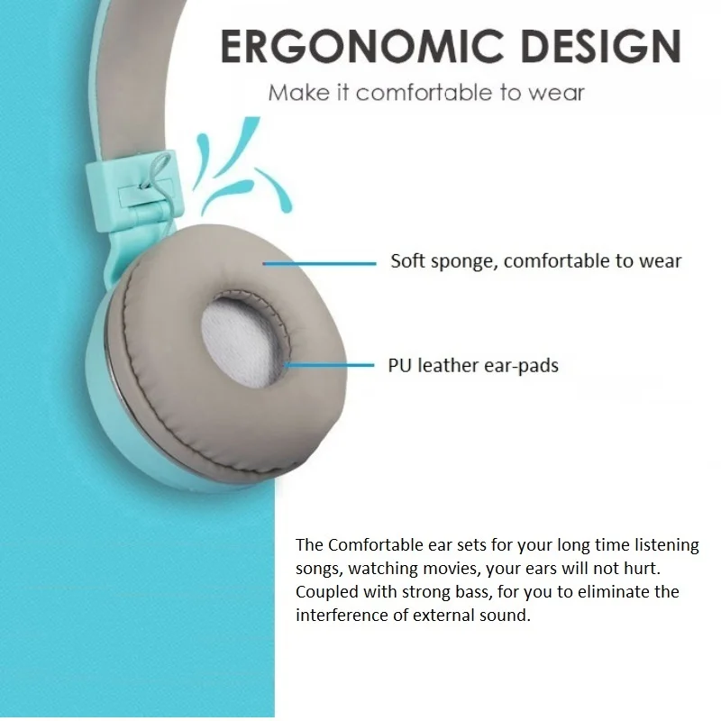GORSUN GS 779 Heavy Bass Headphone With Microphone Volume Control 3 5MM Wired Headset Foldable Music Earphones For Mobile phone