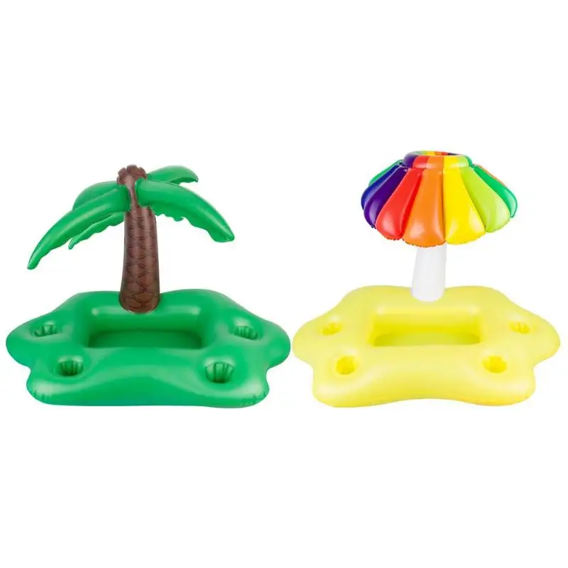 Summer Party Bucket Sun Umbrella Cup Holder Inflatable Pool Float Beer Drink Cooler Table Bar Tray Beach Swim Pool Accessories