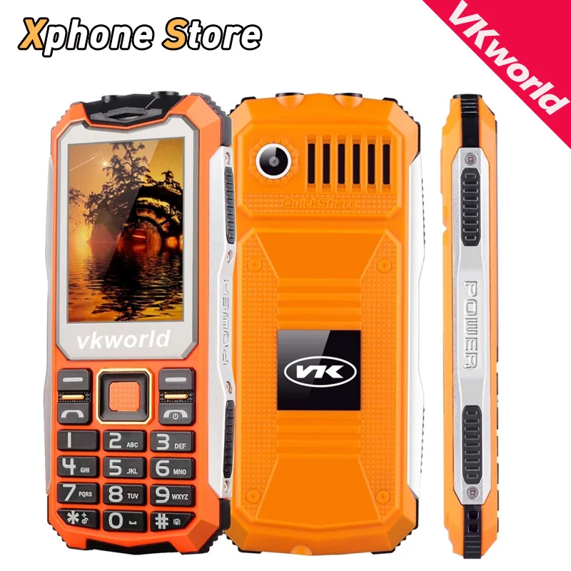 English Russian Keyboard VKworld Stone V3S 2 4 inch Waterproof Shockproof Dustproof Mobile phone Dual LED