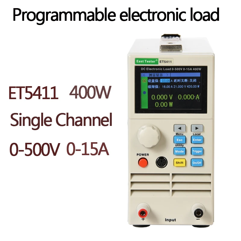 ET5411 программируемый профессиональный тестер батареи постоянного тока электронная нагрузка Емкость батареи тестер 400 Вт 500V15A RS485/232 высокая точность