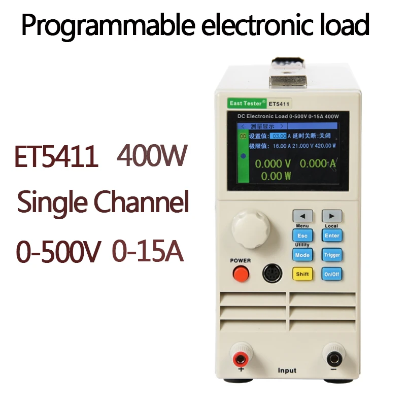 

ET5411 Programmable Professional Battery Tester DC Electronic Load Battery Capacity Tester 400W 500V15A RS485/232 High Precision