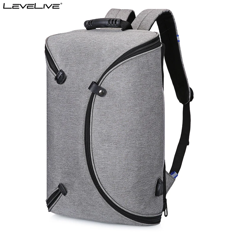 

New Arrival LeveLive Men's Anti Theft Detachable Travel Backpack Men Women USB 15.6" Laptop Bagpack Back Bag Male Female Mochila