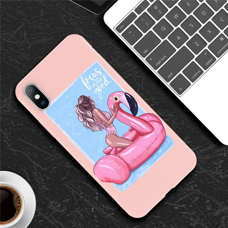 6422 Силиконовый чехол для телефона Moskado для iPhone 7, чехол для телефона для ребенка, мамы, девочки, женщины, для iPhone 11 Pro X 6 6S 7 8 Plus XR XS Max 5 5S SE, мягкая задняя крышка - Цвет: 6422