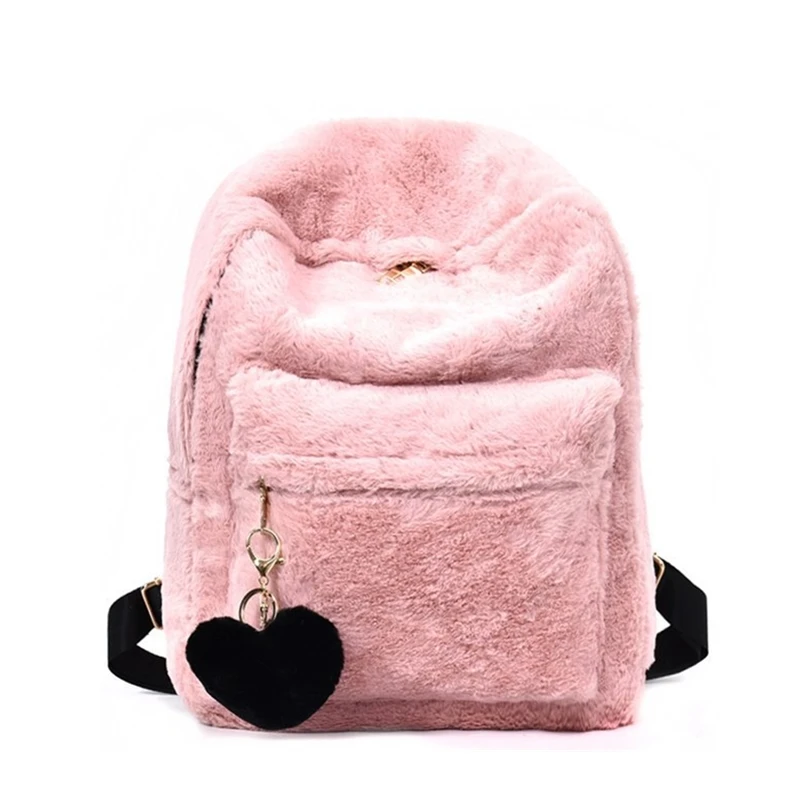 

2018 new winter fashion plush lady's shoulder bag KAWII backpack ladies' travel bag high school student bag