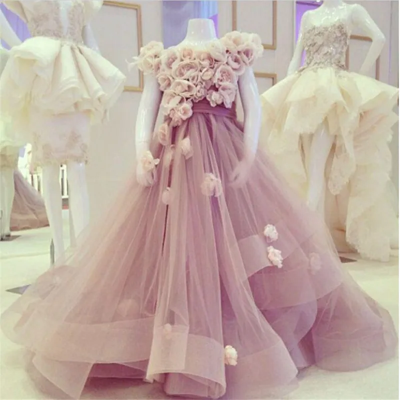 tiered tulle flower girl dress