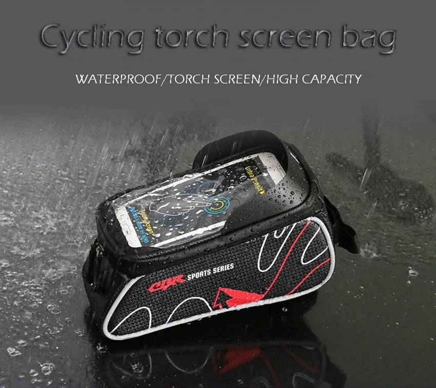 6 дюймов непромокаемая велосипедная сумка с сенсорным экраном для горной дороги, велосипедная Рама, водонепроницаемая велосипедная сумка-Седло для мобильного телефона