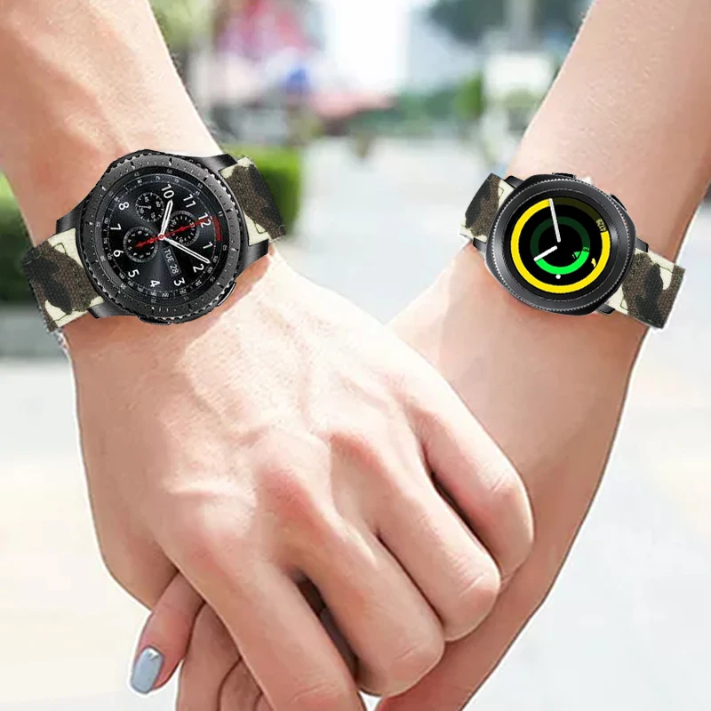 Ремешок холщовый для Samsung Gear S3 S2 модный спортивный браслет Huawei Watch 2 Huami Amazfit 20 22