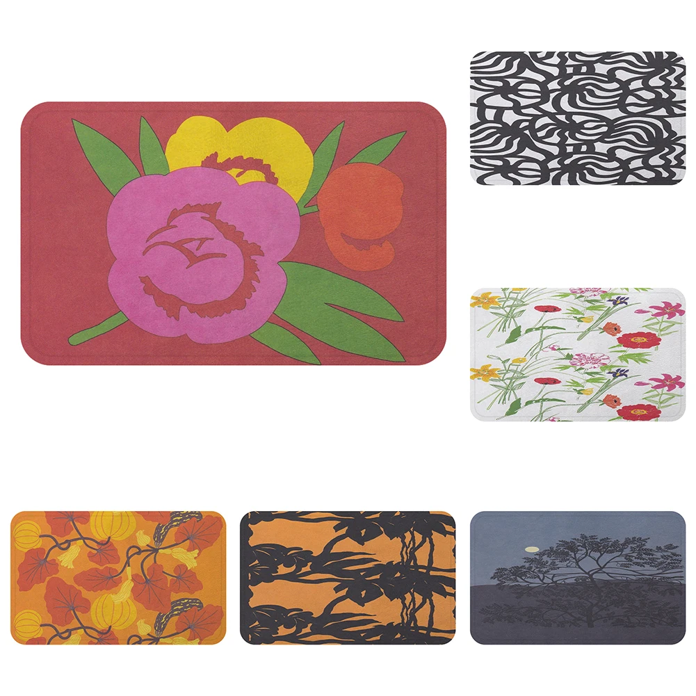 Trees Leaves Flowers Pattern Cool Mat Bath Carpet Decorative Anti-Slip Mats Room Car Floor Bar Rugs Door Home Decor Gift | Дом и сад
