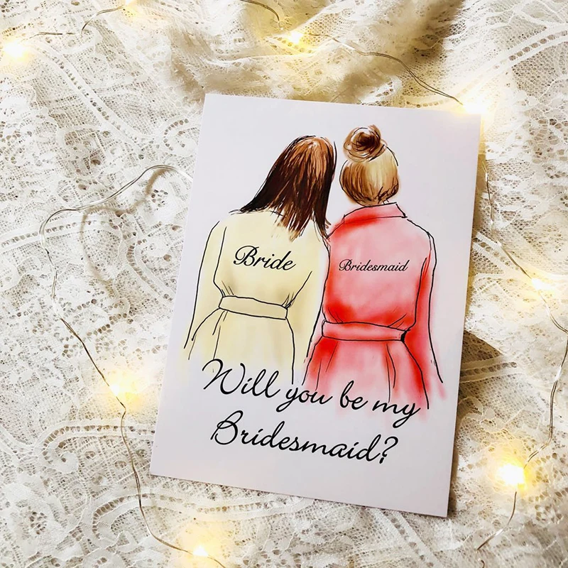  4pcs lot unique wedding party invitations card will be my Bridesmaid Groomsman Proposal invitation - 1.00001E+12
