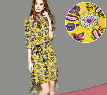 

2Meter Printing Floral Flower Chiffon Fabric For Apparel Sewing Fashion Women's Dheongsam Wedding Dress Diy Doll