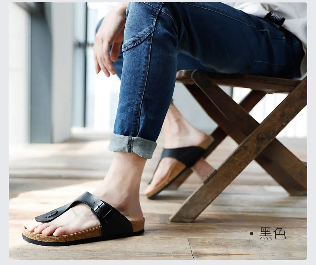 Xiaomi youpin Aishoes/мужские классические удобные летние шлепанцы с пробкой и песком Нескользящие пляжные сандалии на плоской подошве