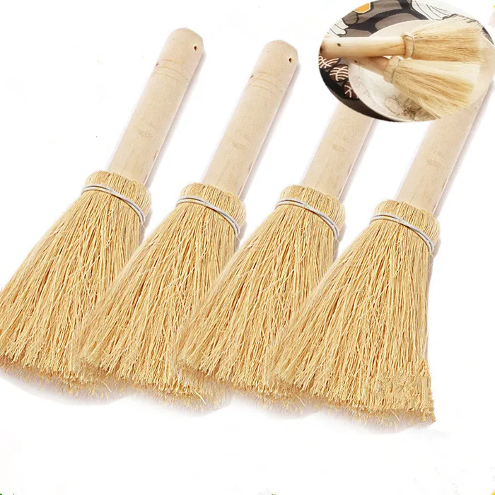 

NEWYEARNEW 4piece/lot Natural Coconut Fiber Brush Kitchen Brush Hotel Cleaning Brush Pot and Bowl Brush Long Handle Kitchen Tool