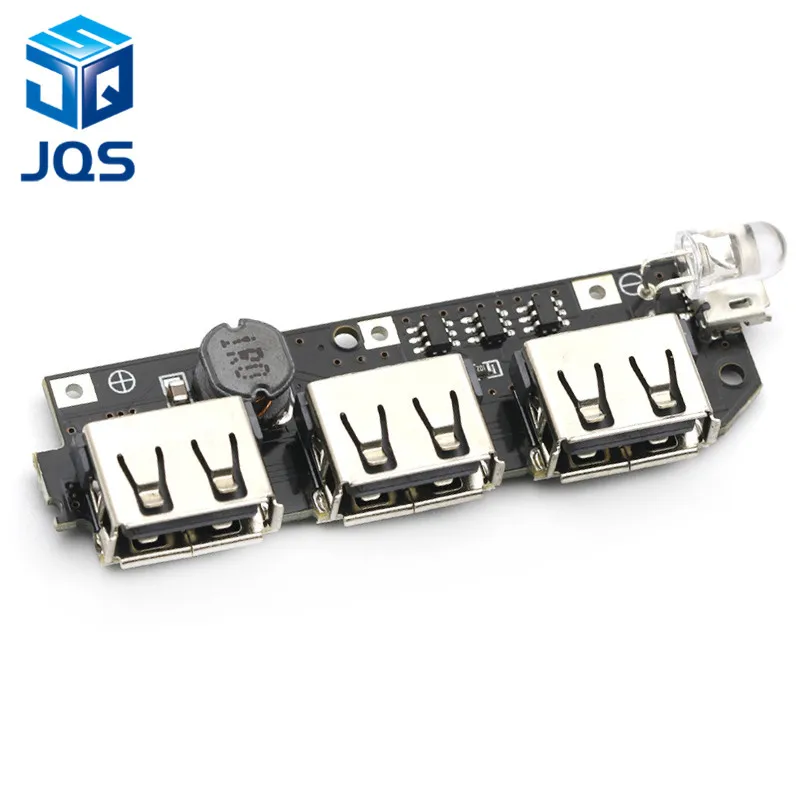 

3 USB 5V 1A 1.5A 2.1A Power Bank Charger Circuit Board Step Up Boost Power Module