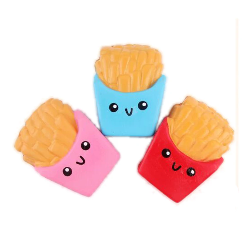 Kawaii اسفنجي المقلية كريم Squishice بطيء ارتفاع لينة ضغط محشوة لعب الاطفال أحزمة هاتف المحمول
