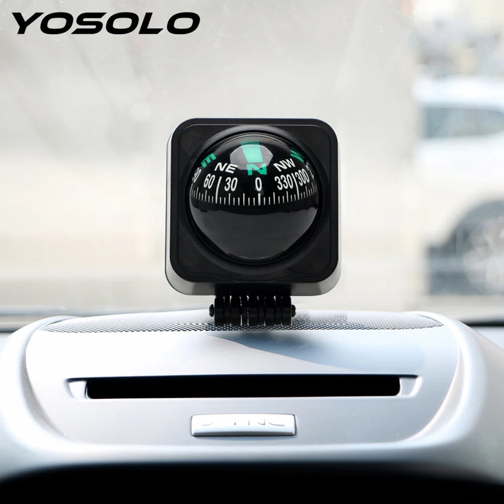 

YOSOLO Dashboard Car Compass Adjustable Navigation Direction Pointing Guide for Car Boat Truck Ornament for Outdoor Cycling