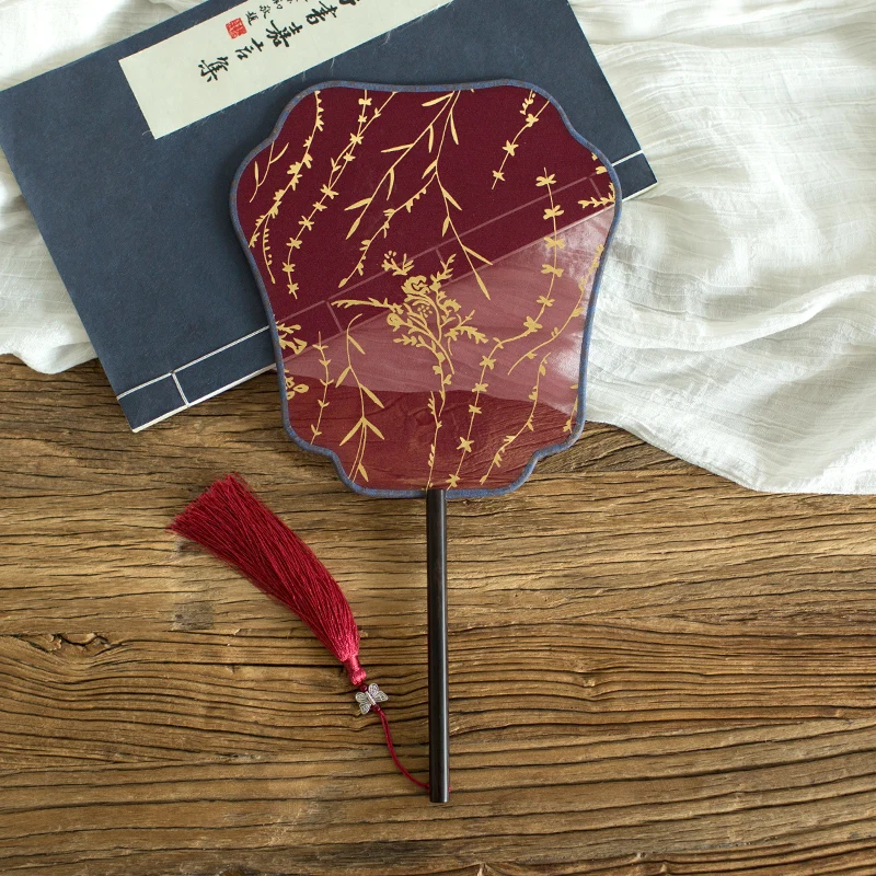Летняя винтажная Китайская вышивка, круглая, изысканная, ручная работа, королевский дизайн, Династия Хань, украшение из шелка, вееры - Цвет: color4