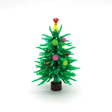 Moc – ensemble d'arbres de noël à monter soi-même, blocs de construction, briques, éclairage de cour, motifs compatibles pour la décoration de plantes en pot
