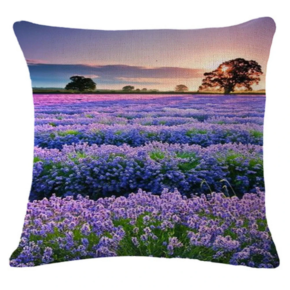 Hot Lavender Flax Pillow Case Bed Waist Throw pillow Covers Home 18