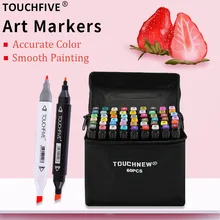 TOUCHFIVE маркер 30/40/60/80 Цвета художественный маркер на спиртовой основе эскиз Маркеры Ручка для рисования манга товары для рукоделия