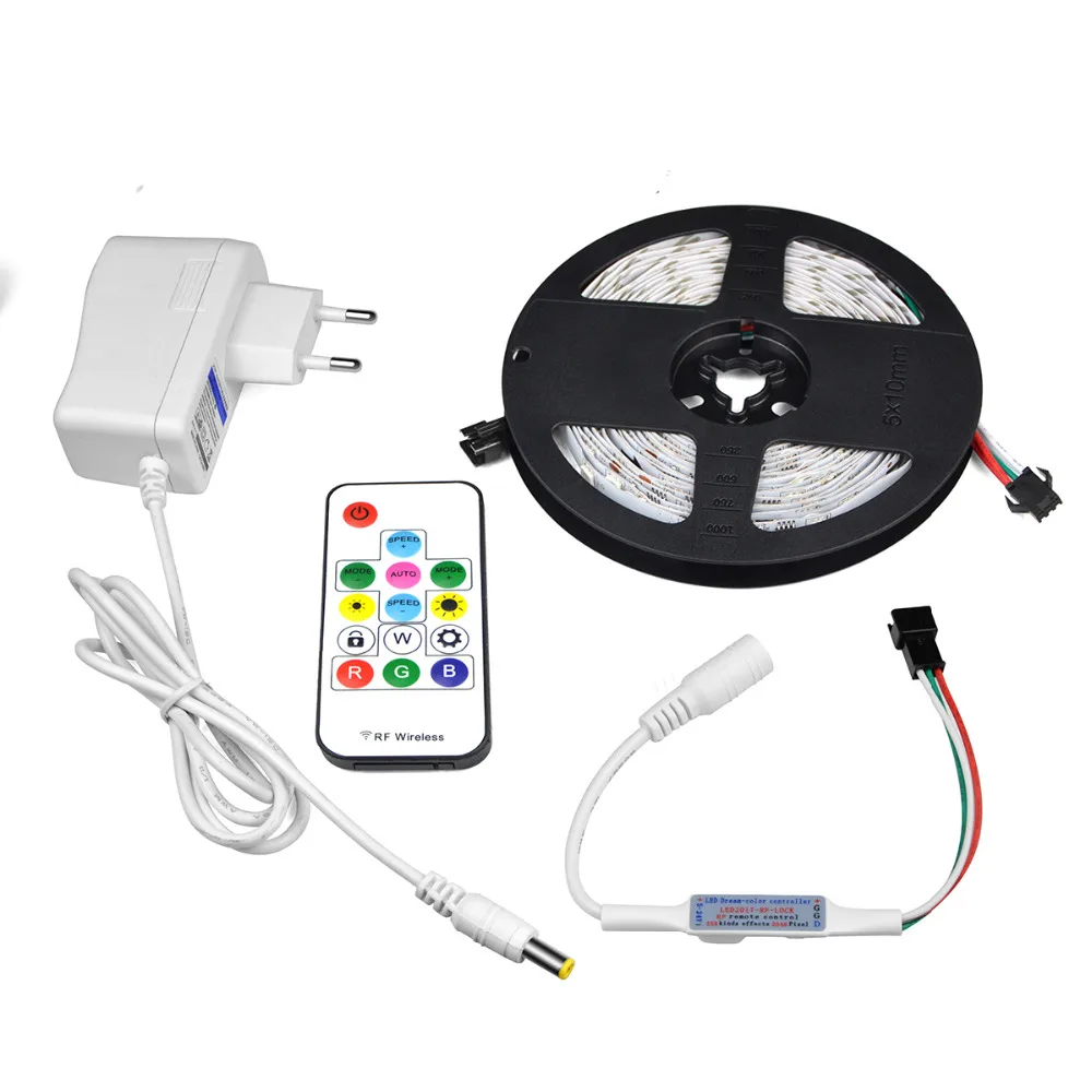 Светодиодные ленты света WS2811 DC12V RGB 30 светодиодный s/М, 5 м 5050SMD программируемый индивидуальный адресуемый цифровой мечта Цвет ленты лампы