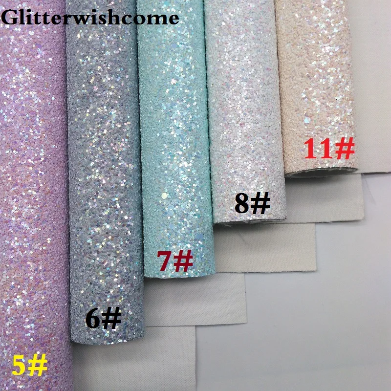 Glitterwishcome 30X134 см мини-рулон синтетическая кожа, массивная блестящая кожа, искусственная ткань из искусственной кожи винил для бантов, GM023