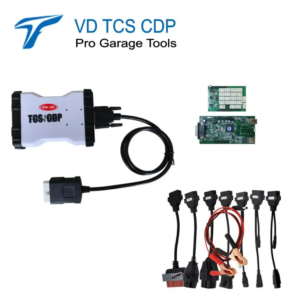 С,00 VD TCS CDP pro plus Многоязычная с bluetooth функции полета для автомобили грузовики с полным набором 8 шт. автомобильные кабели - Цвет: Синий