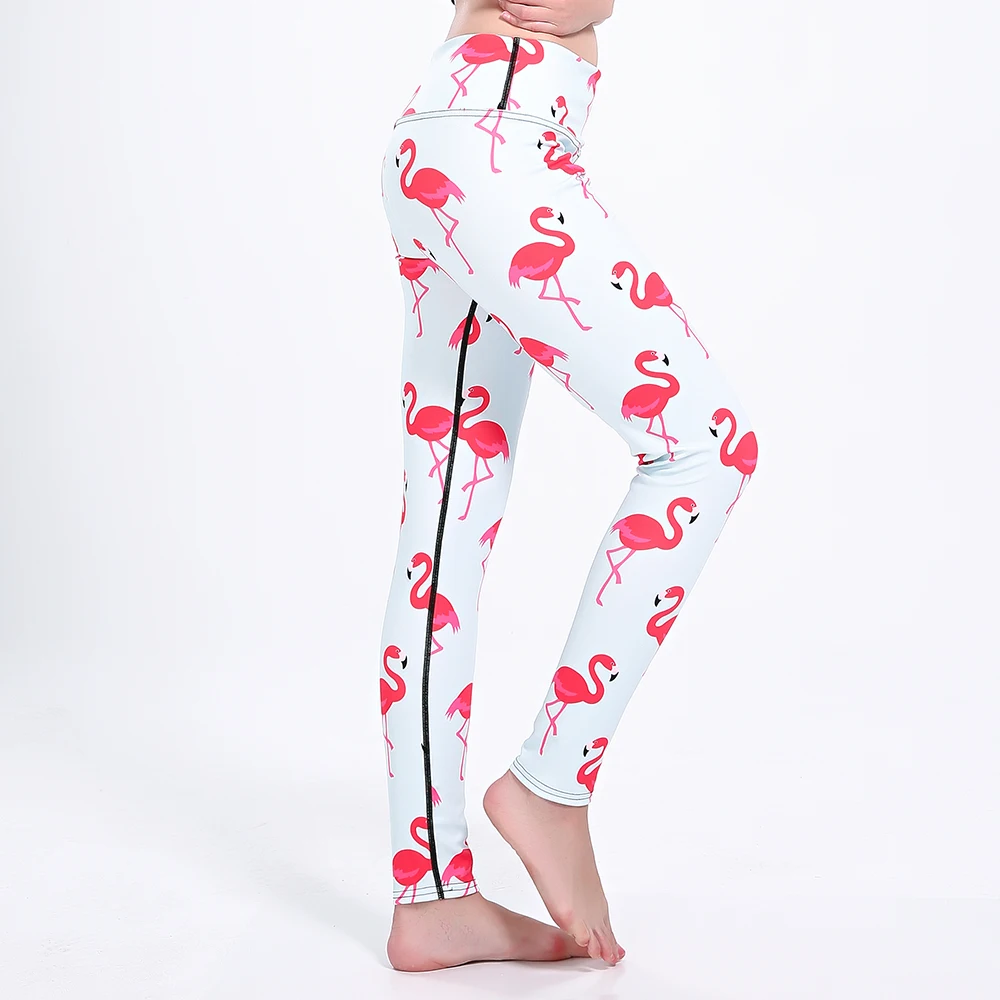 

New Red Flamingo fitness leggings Womens Breathable 3D Animal Printing Yoga Sports Trousers Big Size Elastic Gym Pants 5 Pattern