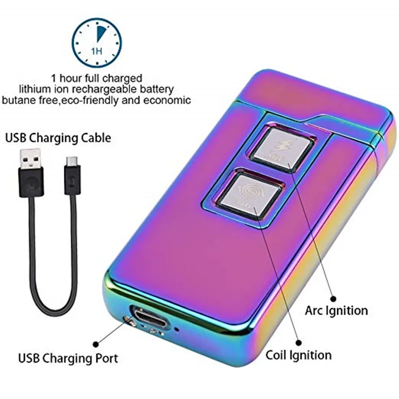 Катушка Зажигалка USB с дугой смарт электрические зажигалки двойного назначения