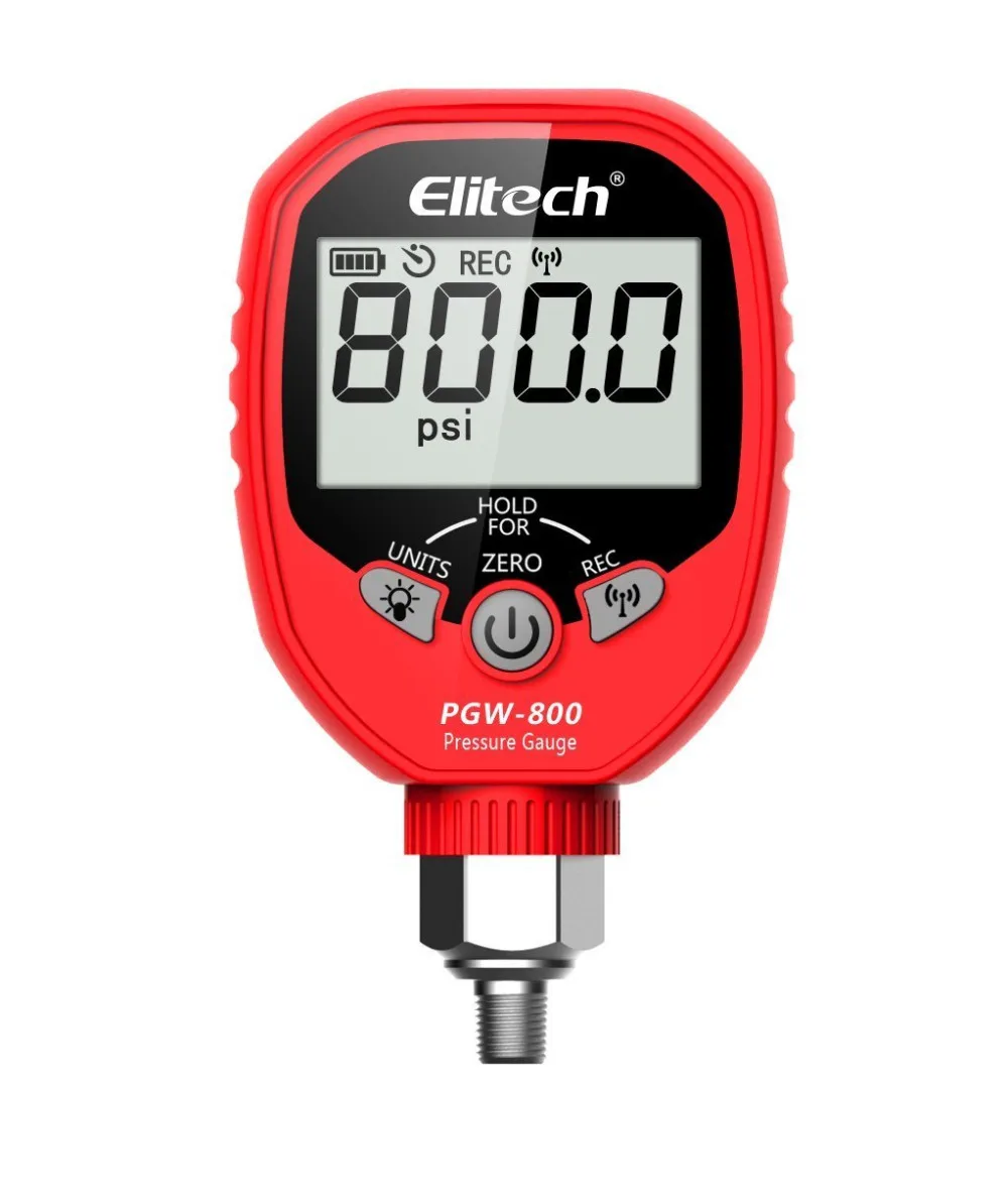 

Wireless Digital Pressure Gauge A/C Diagnostic Manifold Gauge Refrigerant Testing Monitoring 0-800ps 1/8NPT 1/4NPT IOS Android
