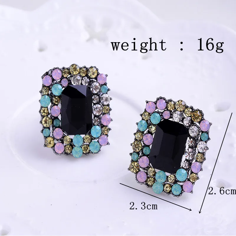 Opal Stone Jewelry 2016 Newest Crystal Stud Earrings for Woman Christmas Party Earrings Factory Wholesale Fast Shipping 4Colors (2)