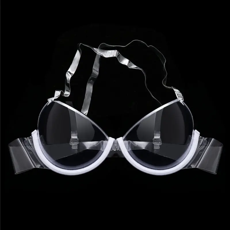

One-Time Use Transparent Plastic Underwear Brassieres Plus Size Women B Cup Bras Seamless Push Up Wedding Party Underwear Bras