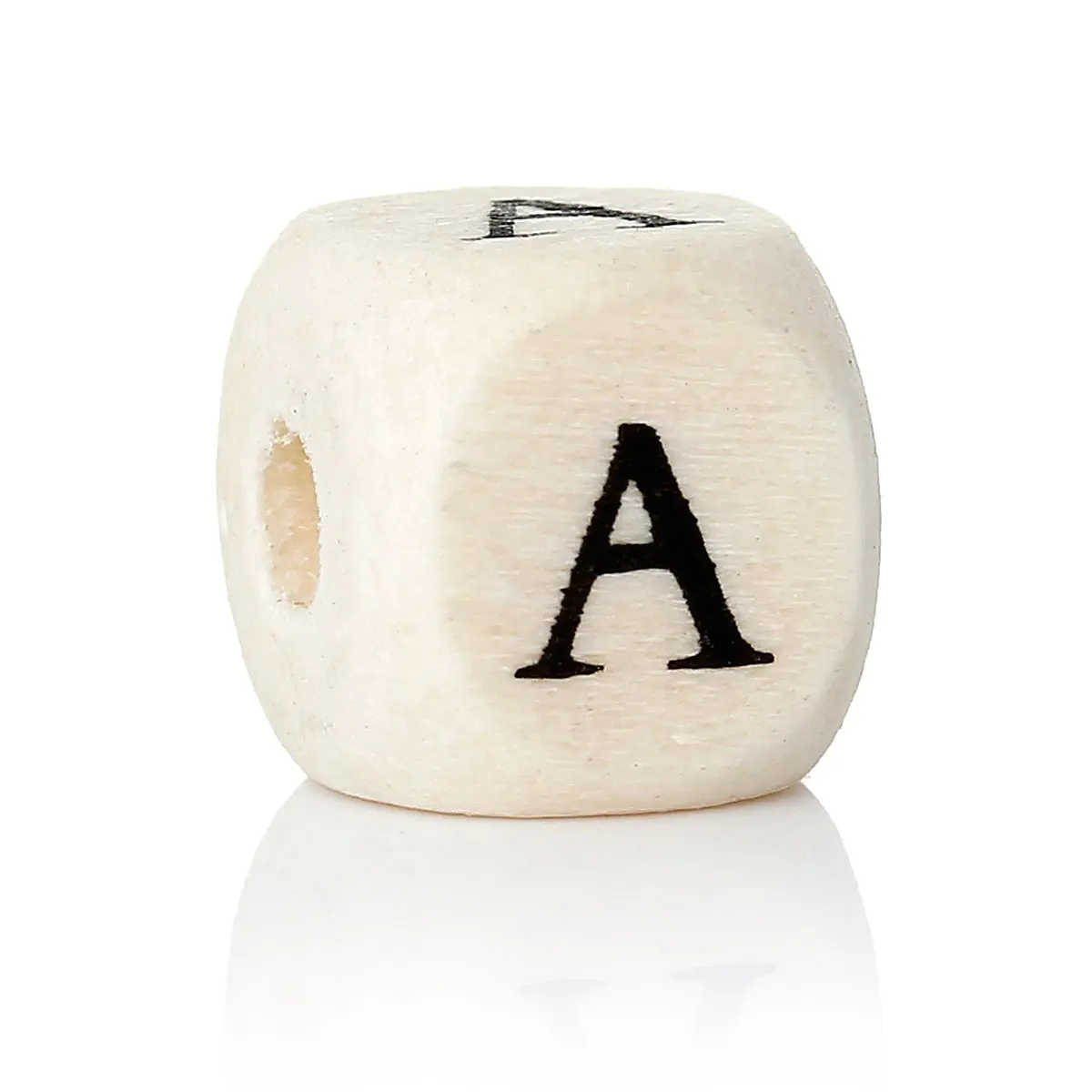 

DoreenBeads Wood Spacer Beads Cube Natural Letter Pattern About 10.0mm( 3/8") x 10.0mm( 3/8"), Hole: Approx 4.0mm, 30 PCs