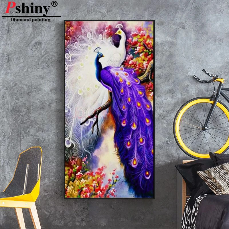 

New 3D Diamond Embroidery Painting Full Square Rhinestone Pasted diy Diamond painting cross Stitch Animal Peacock Home Decor
