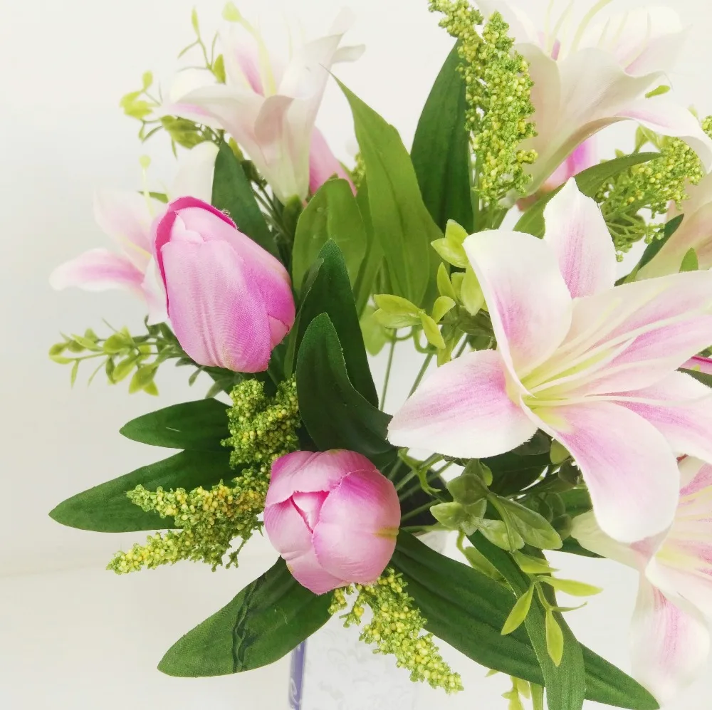 9 Heads Artificial Lily Flowers 5 Tulips Flowers Artificial Plants