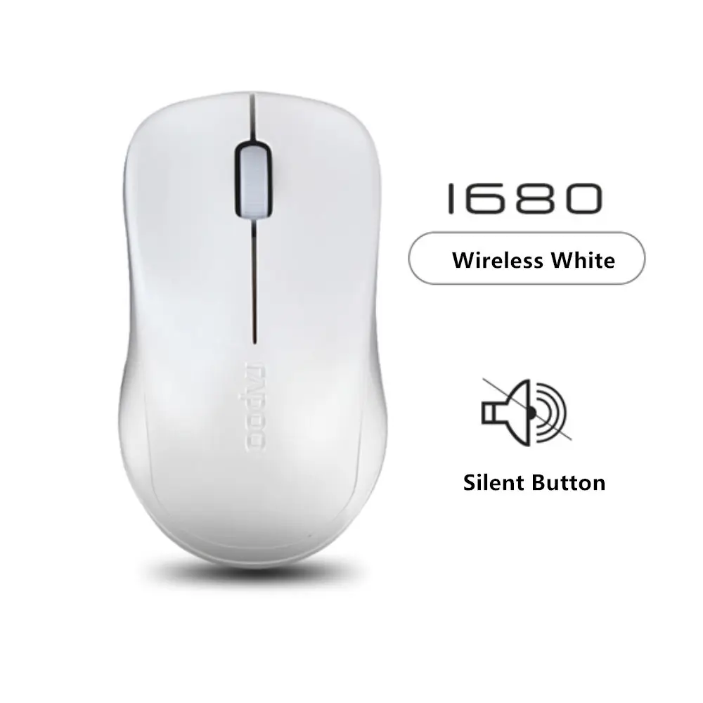 Оригинальная Бесшумная Беспроводная оптическая мышь Rapoo, бесшумная мини-мышь с кнопкой нажатия, Бесшумная игровая мышь, 1000 dpi, для Macbook, ПК, ноутбука, компьютера - Цвет: Белый