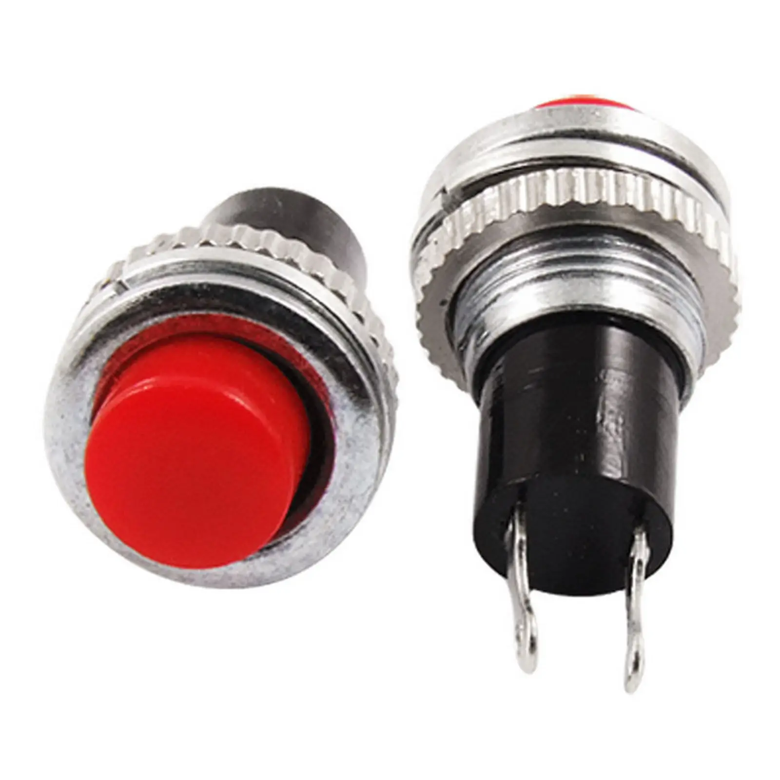100pcs Red 10mm 2 Pin Momentary NO Round Push Button Switch 1A