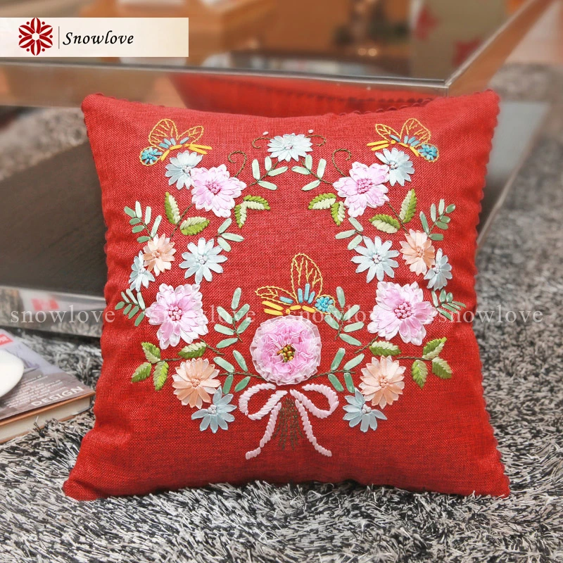 Набор для шитья с бабочками пионами и цветами|embroidery diy|peony embroideryribbon embroidery cushion |