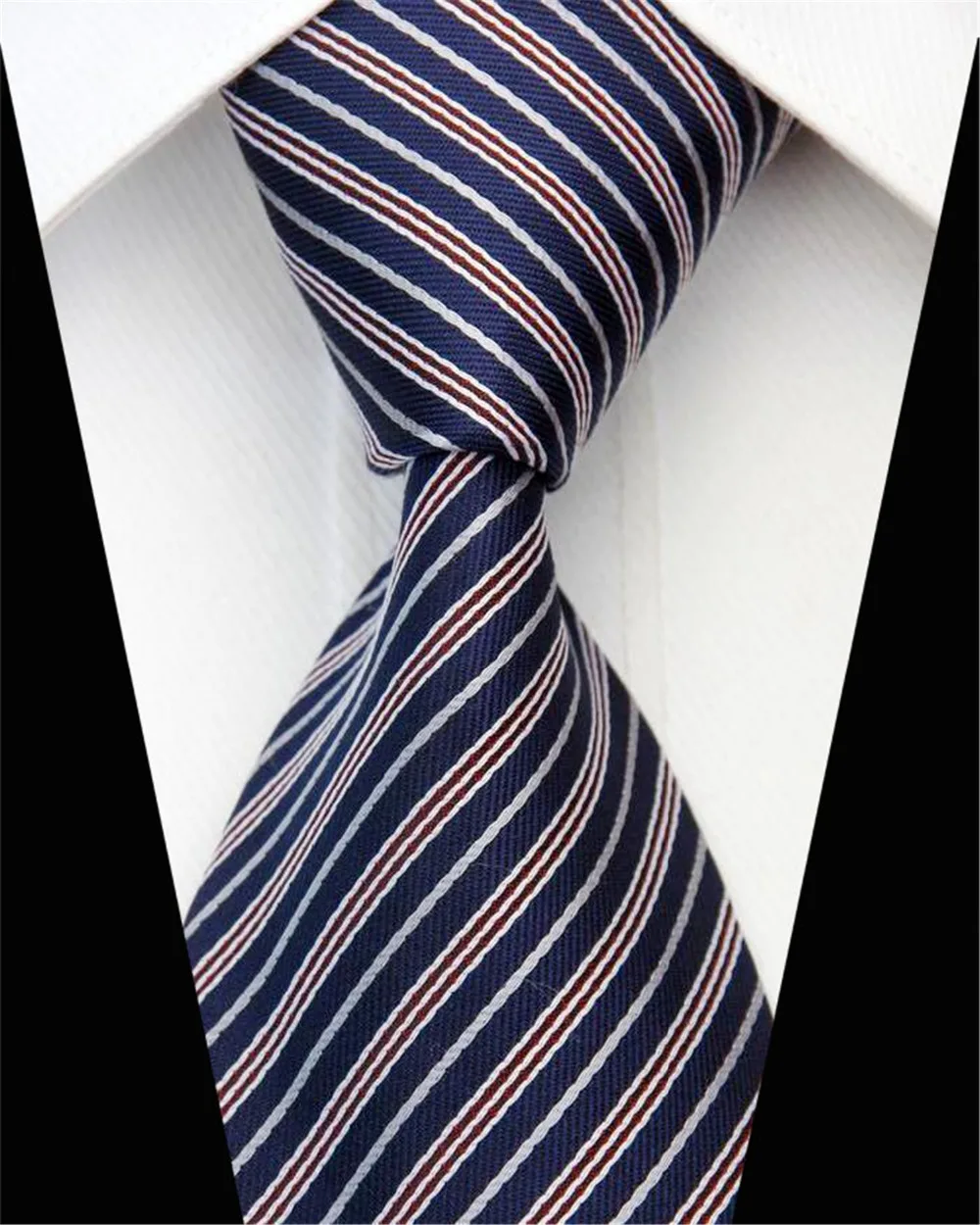 Business Accessories Men's Tie for Men Geometric Pattern 7.5cm Silk Necktie Black White Neckties for Men Wedding ST750031-78a