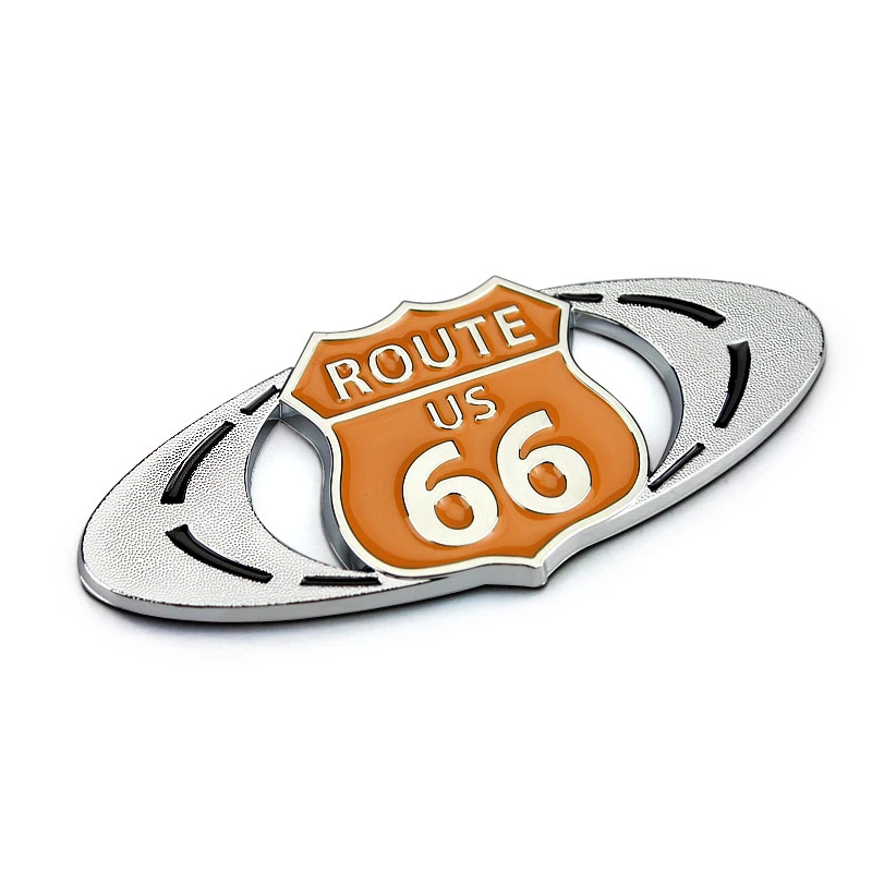 

1Pcs 3D Metal ROUTE US 66 Car Side Fender Rear Trunk Emblem Badge Sticker Decals for Cadillac CTS SLS,car accessorie decoration