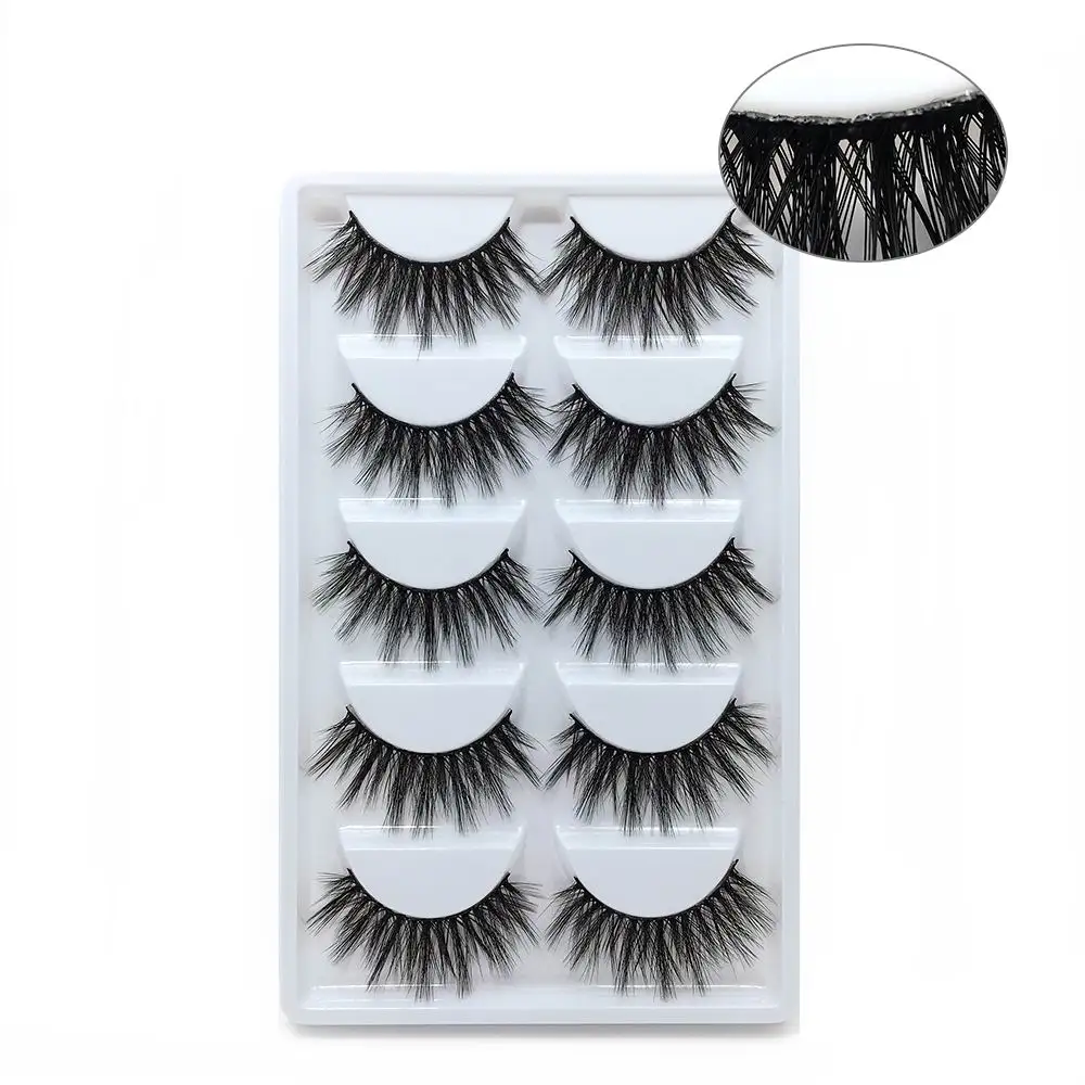 NEW 1/3/5 pairs Fake Mink Eyelashes 3D Natural False Eyelashes 3d Mink Lashes Soft Eyelash Extension Makeup Kit Cilios - Цвет: WZ01