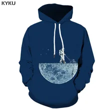 KYKU 3d Hoodies Galaxy Space Hoodie Men Harajuku Hoody Anime Moon Hoodie Print Astronaut 3d Printed Metal Hooded Casual
