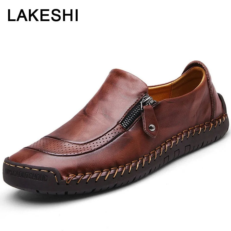 

Comfortable Men Casual Shoes Fashion Men Loafers Quality Genuine Leather Shoes Men Oxford Moccasins Shoes Men Flats Plus Size 48