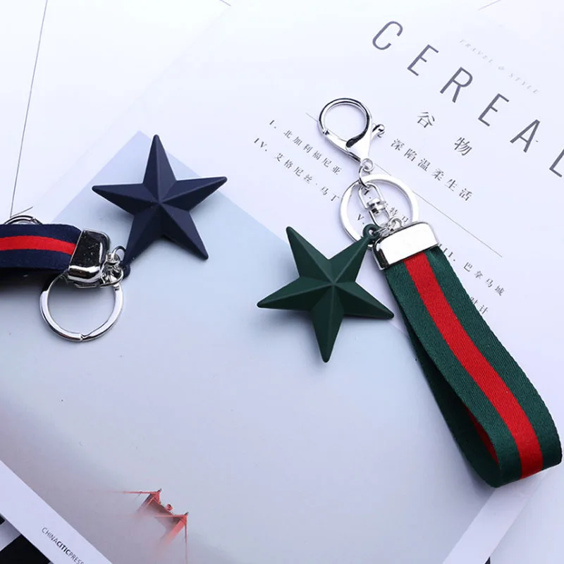 

2017 New Rhinestones Gloomy Bear Key Ring Cross Car Keychain Lovely Holiday Gifts Star Porte Clef Pentagram Key Holeder Keyring