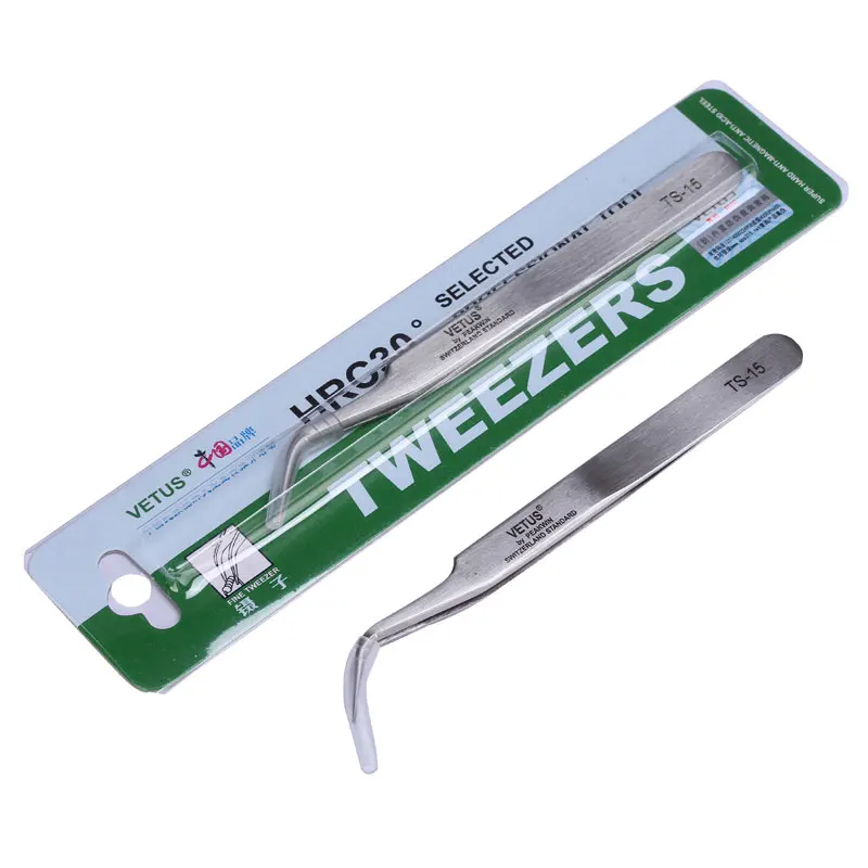 1 pieza Pinzas unids Vetus Pinzas de precisión de acero inoxidable Herramientas manuales electricistas TS-15