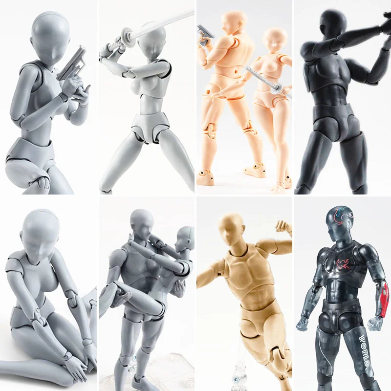 

15cm Multi-joint movable Figures SHFiguarts BODY KUN / BODY CHAN Grey / Orange Color Ver PVC Action Figure Collectible Model Toy